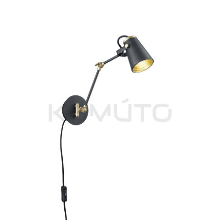  Loftowy Kinkiet z ruchomym ramieniem Edziu czarny – regulowany