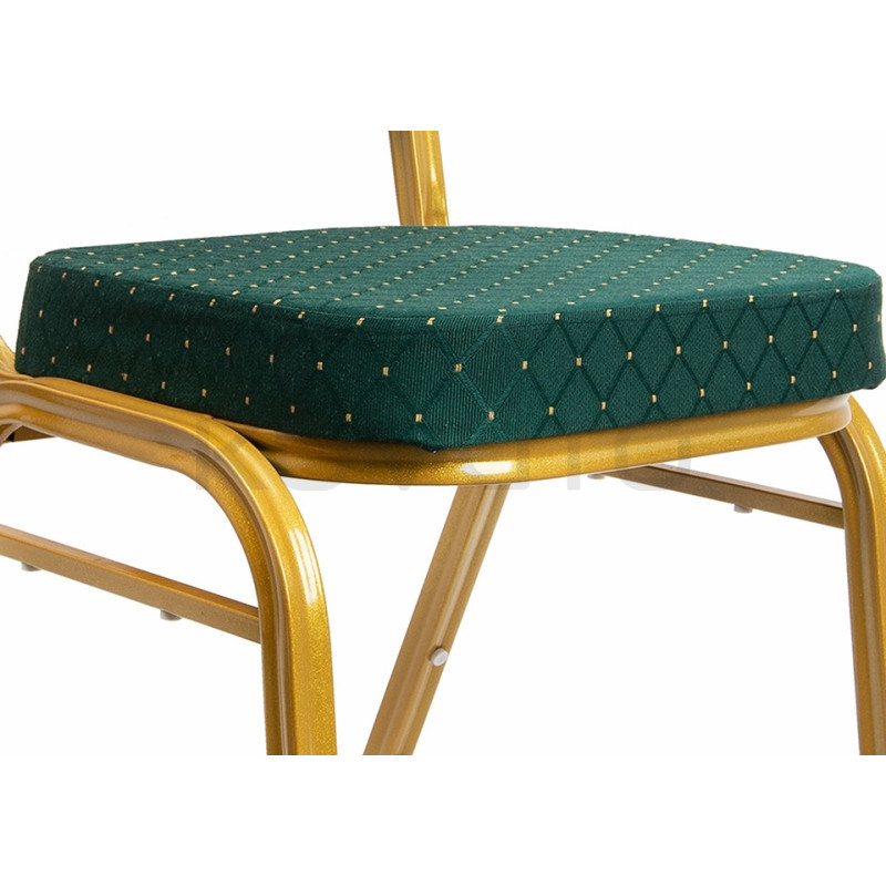 Krzesło eventowe HEKATE zielone – krzesło do sal bankietowych