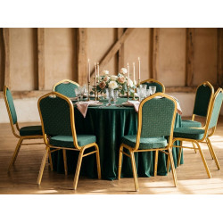 Krzesło eventowe HEKATE zielone – krzesło do sal bankietowych