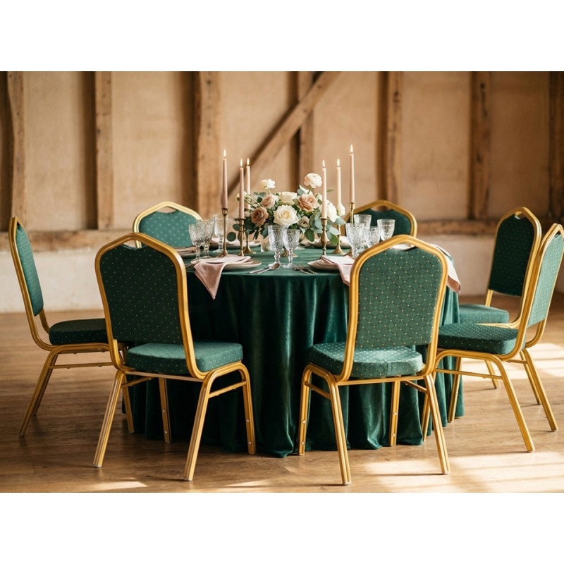 Krzesło eventowe HEKATE zielone – krzesło do sal bankietowych