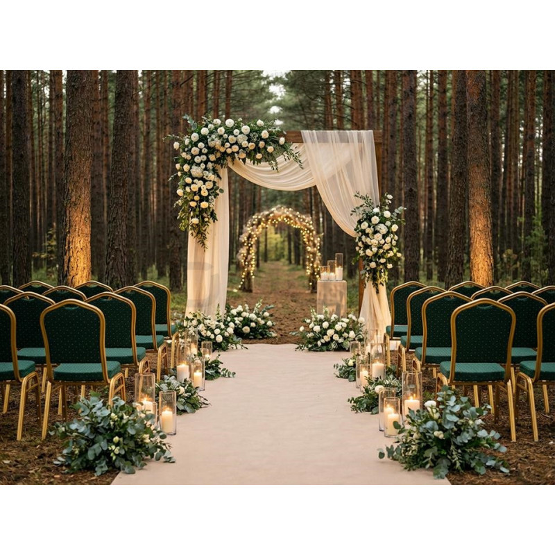 Krzesło eventowe HEKATE zielone – krzesło do sal bankietowych