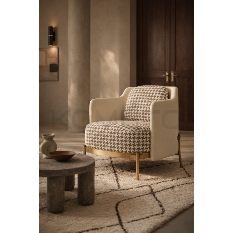 Fotel VENICE – Manifest Stylu. Dialog Pepitki i Złota