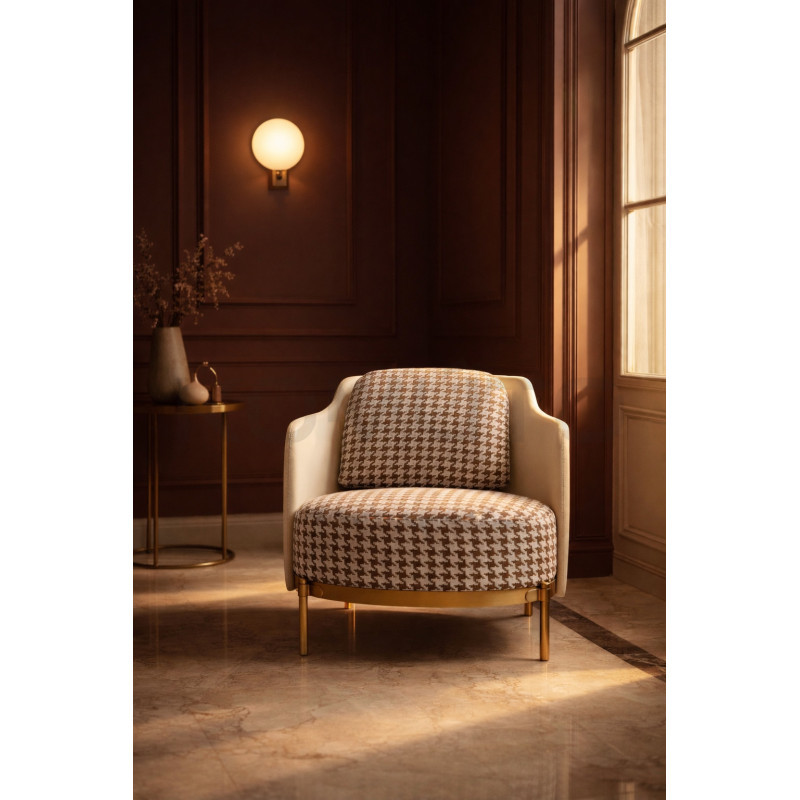 Fotel VENICE – Manifest Stylu. Dialog Pepitki i Złota