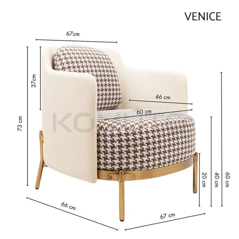 Fotel VENICE – Manifest Stylu. Dialog Pepitki i Złota