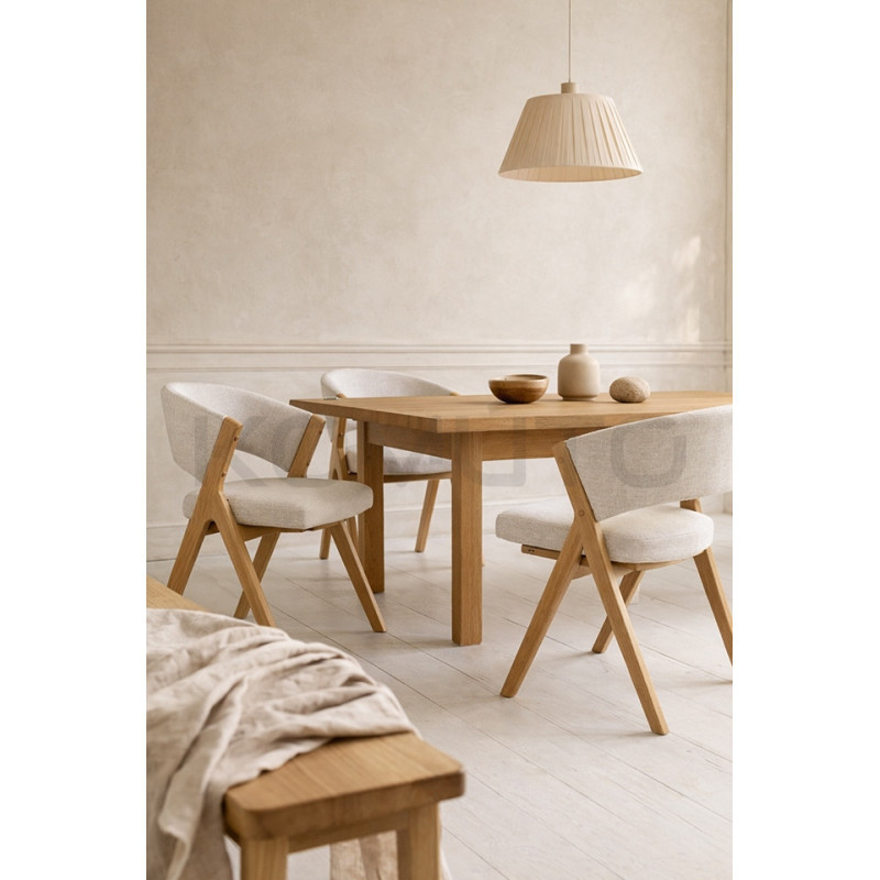 Krzesło do jadalni FIRENZE beżowe – elegancja i naturalna forma