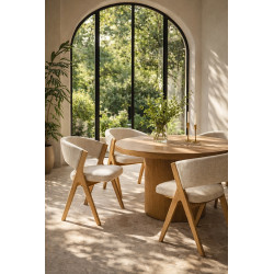 Krzesło do jadalni FIRENZE beżowe – elegancja i naturalna forma