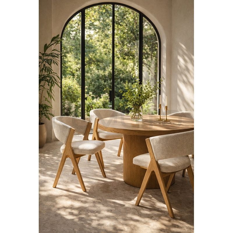 Krzesło do jadalni FIRENZE beżowe – elegancja i naturalna forma