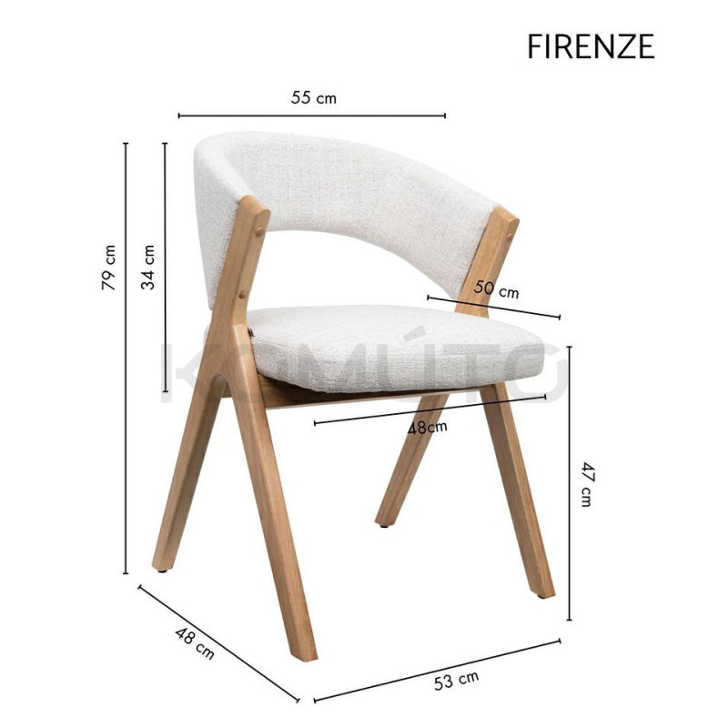 Krzesło do jadalni FIRENZE beżowe – elegancja i naturalna forma
