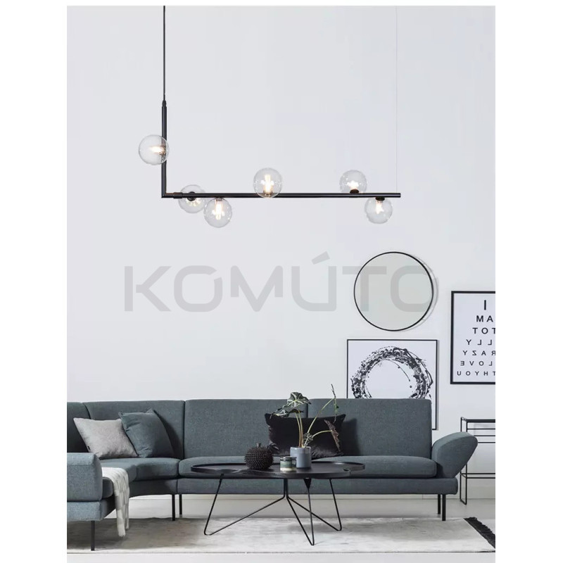 Lampa wisząca SIMPLY 90 cm – minimalistyczna czarna lampa nad blat