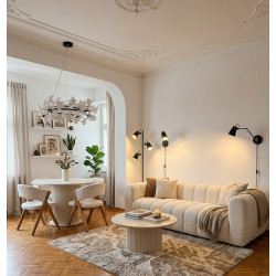 Stół okrągły Roma biały 100 elegancki ze zdobioną odstawą