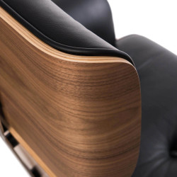 Fotel Lounge Chair do biura - czarny, fornir orzech | komuto.pl