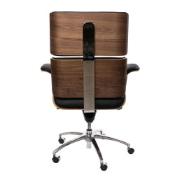 Fotel Lounge Chair do biura - czarny, fornir orzech | komuto.pl