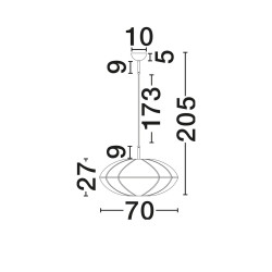 Natural Blossom | Artystyczna Lampa Lniana 70cm – Design Zen