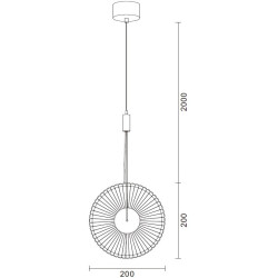SUNBLAST lampa wisząca LED 20 cm złota - nowoczesna lampa ryflowana