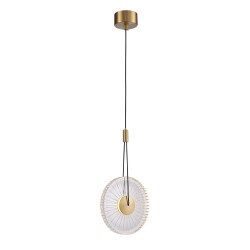 SUNBLAST lampa wisząca LED 20 cm złota - nowoczesna lampa ryflowana