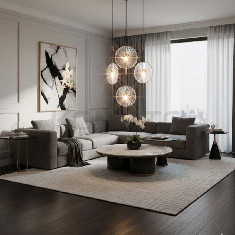 SUNBLAST lampa wisząca LED 20 cm złota - nowoczesna lampa ryflowana