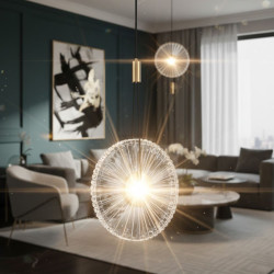 SUNBLAST lampa wisząca LED 20 cm złota - nowoczesna lampa ryflowana