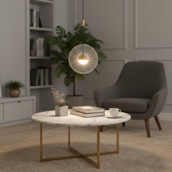 SUNBLAST lampa wisząca LED 20 cm złota - nowoczesna lampa ryflowana