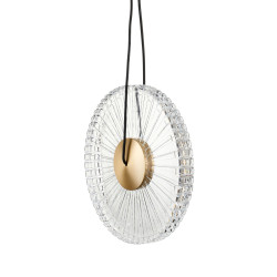 SUNBLAST lampa wisząca LED 20 cm złota - nowoczesna lampa ryflowana