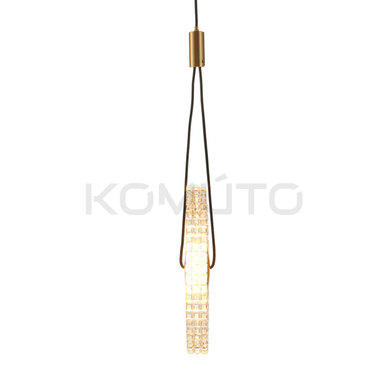 SUNBLAST lampa wisząca LED 20 cm złota - nowoczesna lampa ryflowana