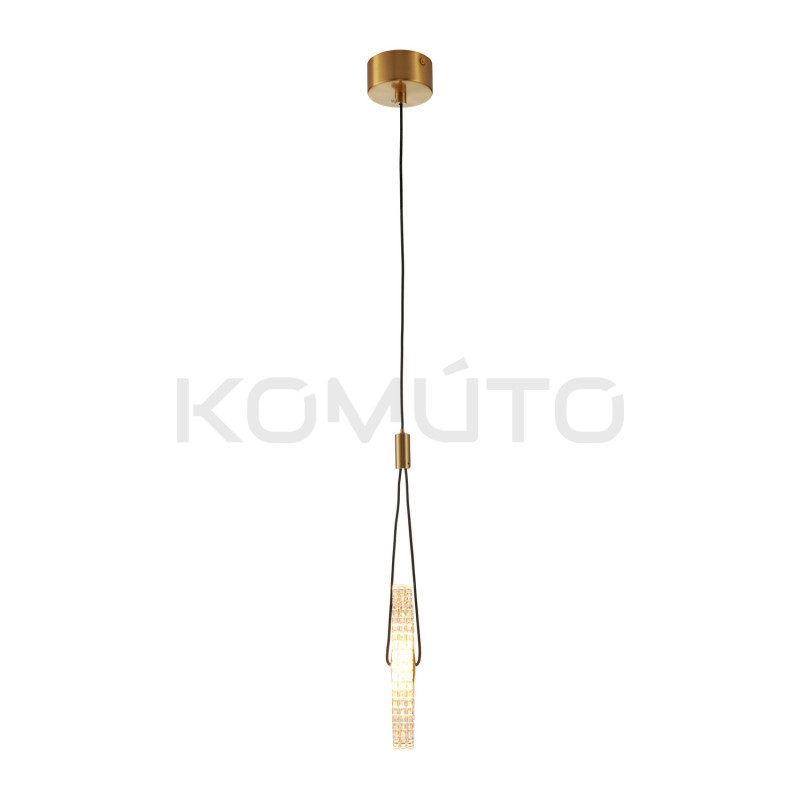 SUNBLAST lampa wisząca LED 20 cm złota - nowoczesna lampa ryflowana