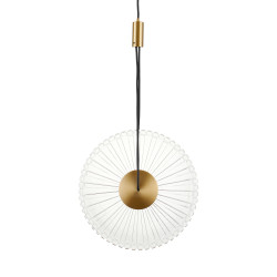 SUNBLAST lampa wisząca LED 20 cm złota - nowoczesna lampa ryflowana