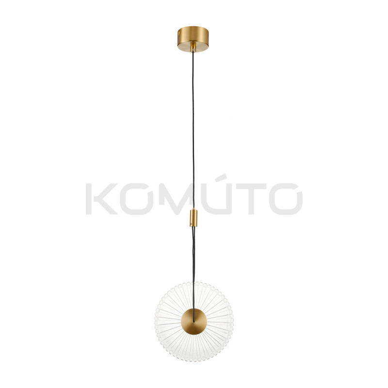 SUNBLAST lampa wisząca LED 20 cm złota - nowoczesna lampa ryflowana