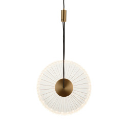 SUNBLAST lampa wisząca LED 20 cm złota - nowoczesna lampa ryflowana