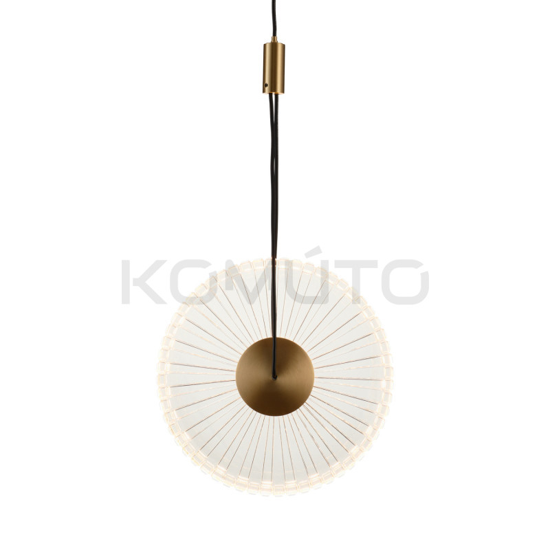 SUNBLAST lampa wisząca LED 20 cm złota - nowoczesna lampa ryflowana