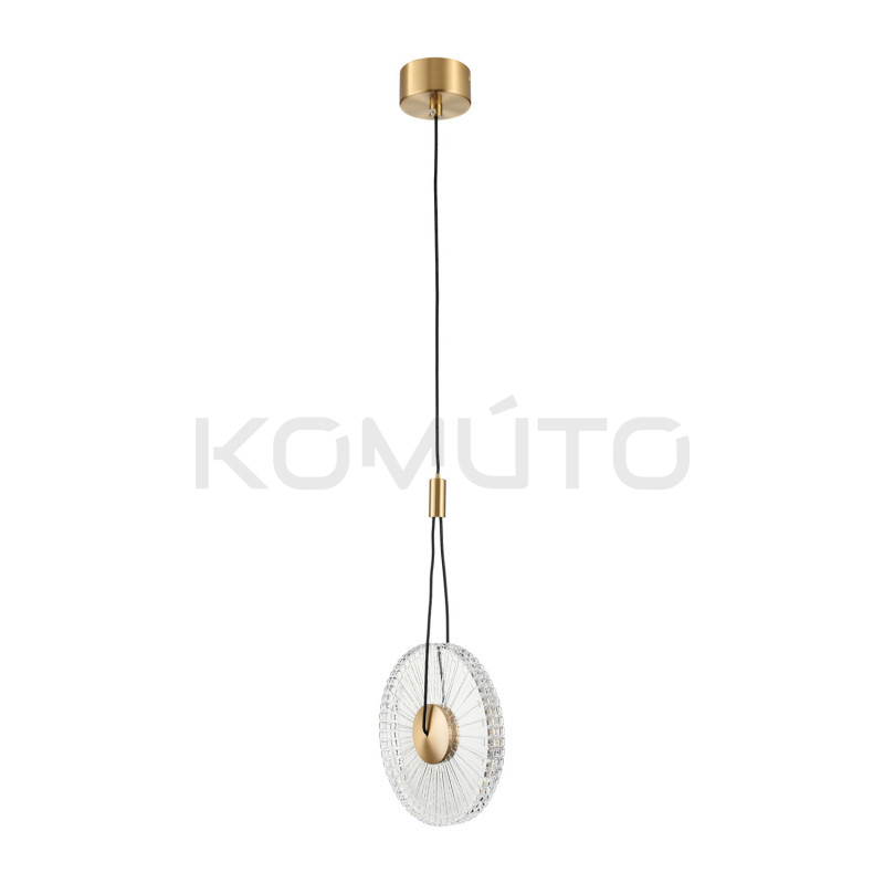 SUNBLAST lampa wisząca LED 20 cm złota - nowoczesna lampa ryflowana