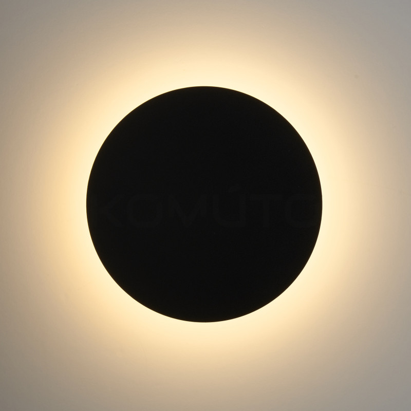 Kinkiet NYX 15 cm LED – Lampa ścienna okrągła | czarny i biały