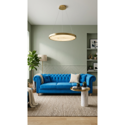 Pikowana Sofa Chesterfield Canon 4 osobowa welurowa