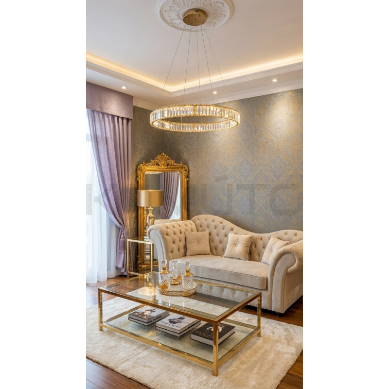 Lampa wisząca glamour LIBERTY 60 złota nowoczesny żyrandol