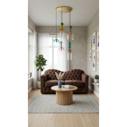 Szklana lampa wisząca Rainbow 5 kolorowe szkło delikatna