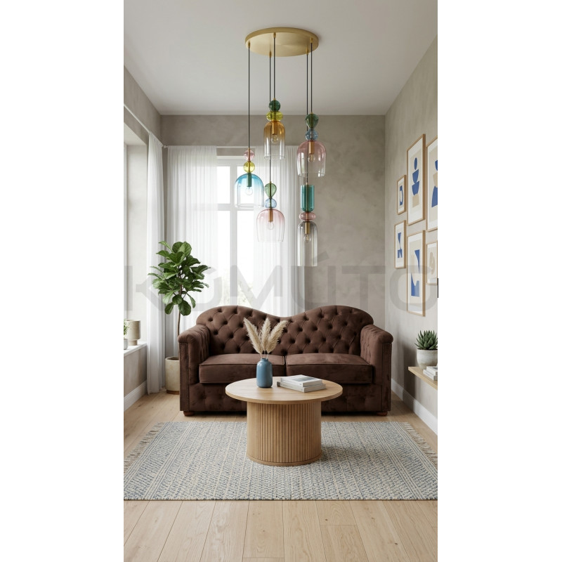 Szklana lampa wisząca Rainbow 5 kolorowe szkło delikatna