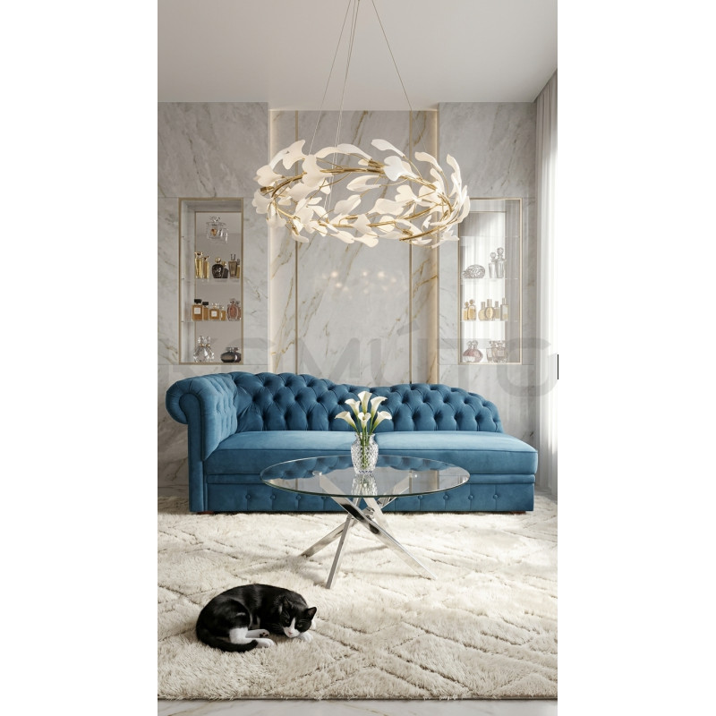 Lampa BOTANIKA 80 ozdobna z białych liści ginkgo miłorząb