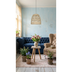 Lampa wisząca Boho HandMade wyplatana z naturalnego rattanu