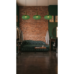 Szklana lampa wisząca Mohito SPHERE zielona