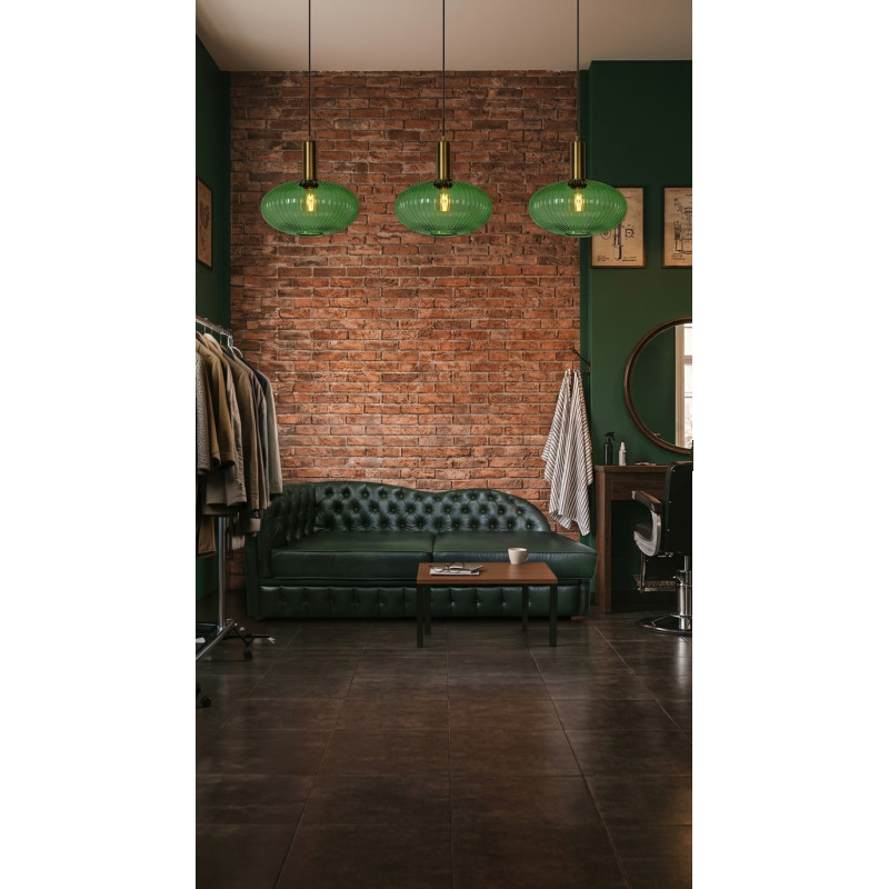 Szklana lampa wisząca Mohito SPHERE zielona
