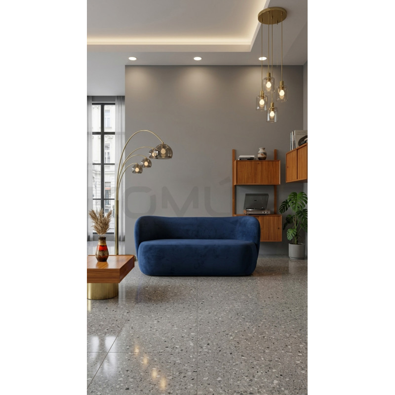Sofa Art Deco o zaokrąglonych kształtach Alba 3 osobowa