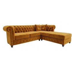 Narożnik Chesterfield z otomaną Lady 270x200 cm do salonu