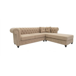 Narożnik Chesterfield z otomaną Lady 270x200 cm do salonu