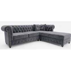 Narożnik Chesterfield z otomaną Lady 270x200 cm do salonu