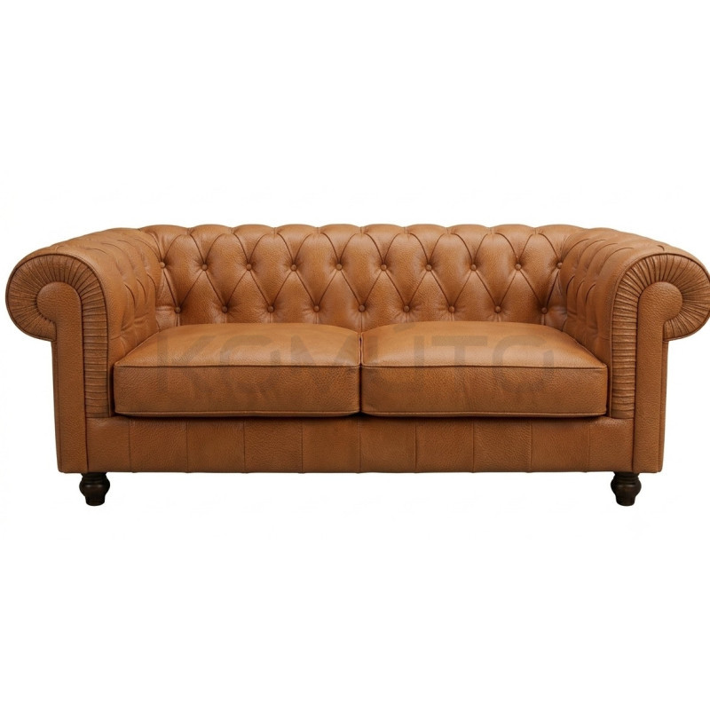 Sofa Chesterfield w skórze Canon 2 osobowa | Komuto.pl