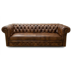 Sofa Chesterfield Normal W Skórze Z Funkcją Spania 4 os.