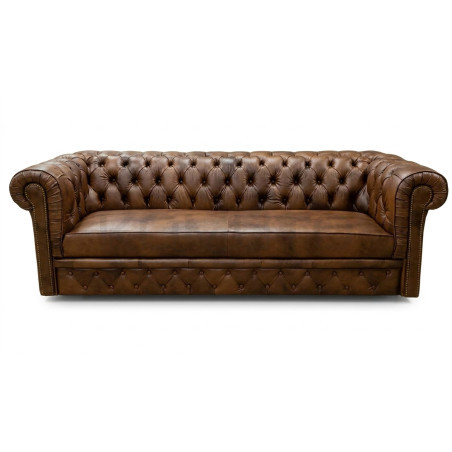 Sofa Chesterfield Normal W Skórze Z Funkcją Spania 4 os.