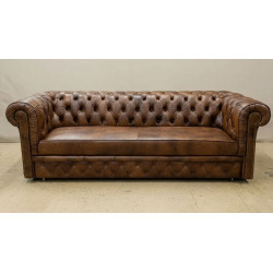 Sofa Chesterfield Normal W Skórze Z Funkcją Spania 4 os.