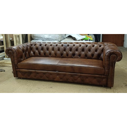 Sofa Chesterfield Normal W Skórze Z Funkcją Spania 4 os.