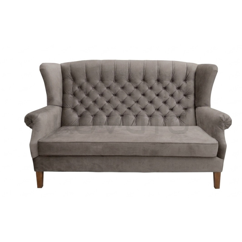 Sofa Chesterfield Uszak Old 2 os. plusz, welur, tkanina