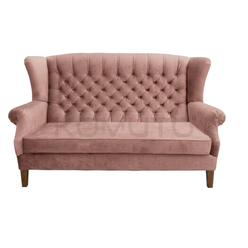 Sofa Chesterfield Uszak Old 2 os. plusz, welur, tkanina